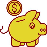 Piggy bank Vintage Icon vector