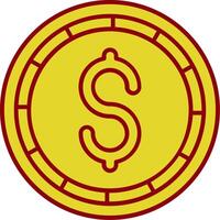 Dollar coin Vintage Icon vector