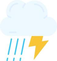 Thunder strom Flat Light Icon vector