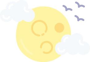 Full moon Flat Light Icon vector