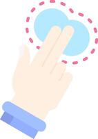 Two Fingers Tap Flat Light Icon vector