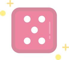 Dice five Flat Light Icon vector