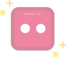 Dice two Flat Light Icon vector