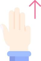 Three Fingers Up Flat Light Icon vector