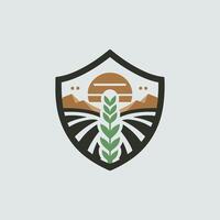 Agriculture Badge Logo Design Vector