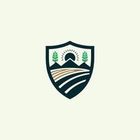 Agriculture Badge Logo Design Vector