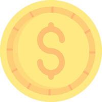 Dollar coin Flat Light Icon vector