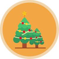 Christmas tree Flat Multi Circle Icon vector