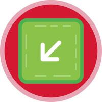 Down left arrow Flat Multi Circle Icon vector