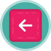 Left arrow Flat Multi Circle Icon vector