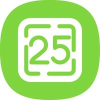 Twenty Five Glyph Curve Icon vector