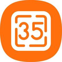 Thirty Five Glyph Curve Icon vector