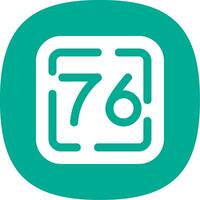 Seventy Six Glyph Curve Icon vector