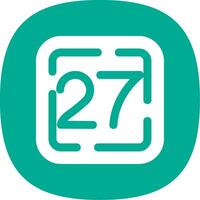 Twenty Seven Glyph Curve Icon vector