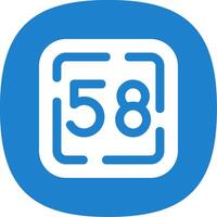 Fifty Eight Glyph Curve Icon vector