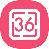 Thirty Six Glyph Curve Icon vector