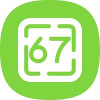 Sixty Seven Glyph Curve Icon vector