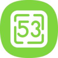 Fifty Three Glyph Curve Icon vector