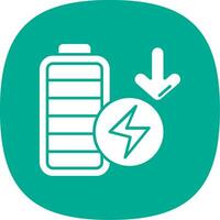 Low battery Glyph Curve Icon vector