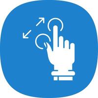 Tap and Zoom In Glyph Curve Icon vector