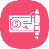 Bank check Glyph Curve Icon vector