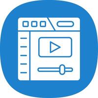 Video player Glyph Curve Icon vector