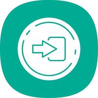 Log in Glyph Curve Icon vector