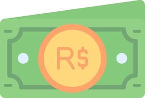 Brazilian real Flat Light Icon vector