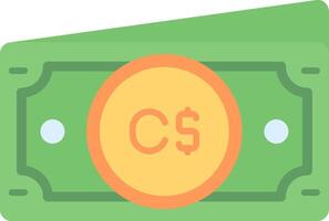 Canadian dollar Flat Light Icon vector