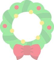 Christmas wreath Flat Light Icon vector