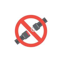 vector illustration warning that it is prohibited to remove or open the seat belt.