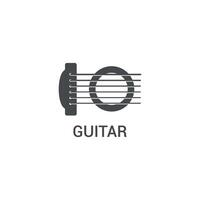 vector creative minimalist guitar design with strings.