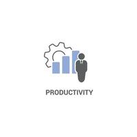 vector flat design employee performance productivity symbol concept.