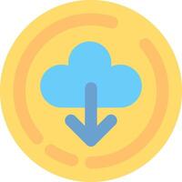 Cloud download Flat Light Icon vector