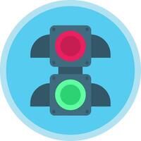 Traffic light Flat Multi Circle Icon vector