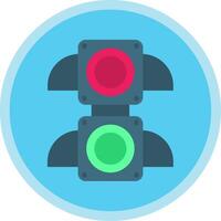 Traffic light Flat Multi Circle Icon vector