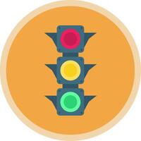 Traffic light Flat Multi Circle Icon vector