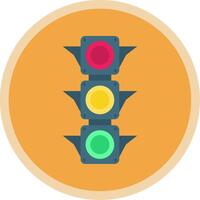 Traffic light Flat Multi Circle Icon vector