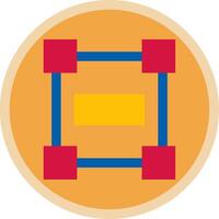 Rectangle frame Flat Multi Circle Icon vector
