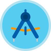 Drawing compass Flat Multi Circle Icon vector