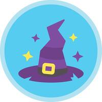 Witch hat Flat Multi Circle Icon vector