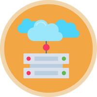 Cloud data Flat Multi Circle Icon vector