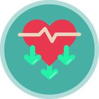 Heart rate Flat Multi Circle Icon vector