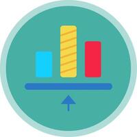 Bottom allignment Flat Multi Circle Icon vector