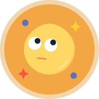 Rolling eyes Flat Multi Circle Icon vector