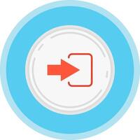 Log in Flat Multi Circle Icon vector