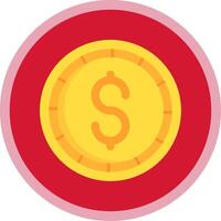 Dollar coin Flat Multi Circle Icon vector