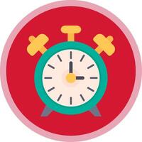 Alarm clock Flat Multi Circle Icon vector