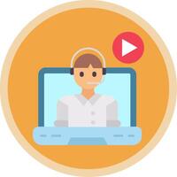 Video lecture Flat Multi Circle Icon vector