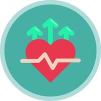 Heart rate Flat Multi Circle Icon vector